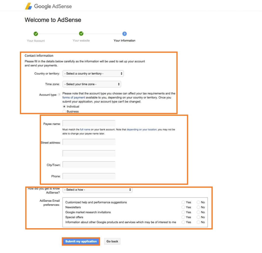 google adsense contact information