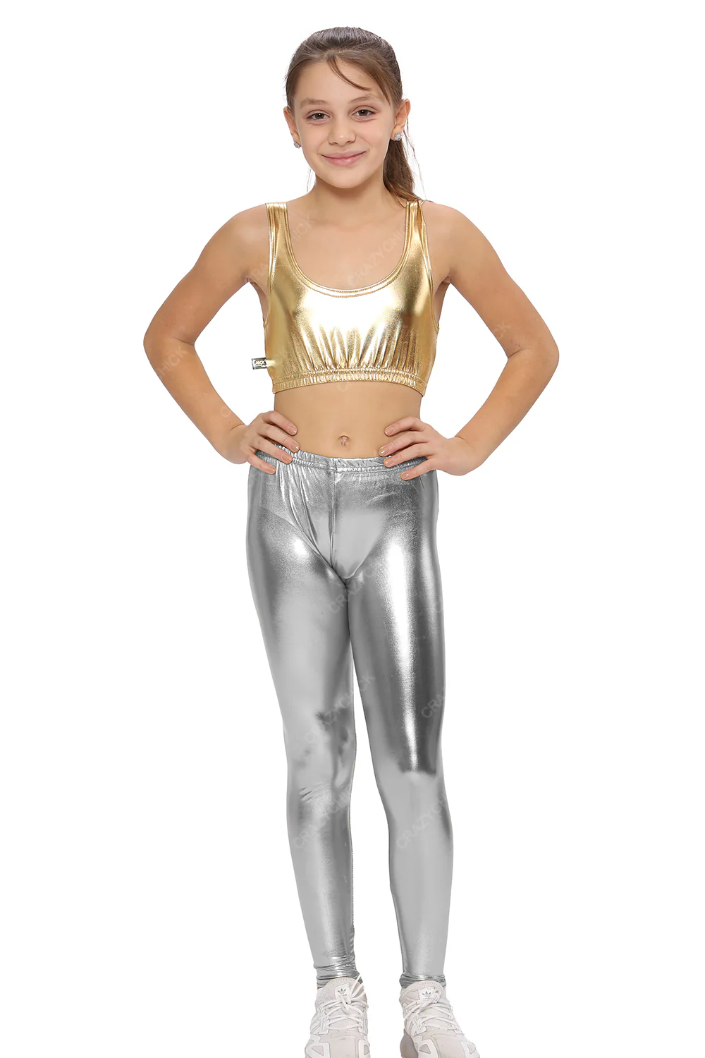 girls shiny leggings