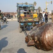 Video: Statues Of Bashar Al-Assad’s Father Dragged Through Syria Roads